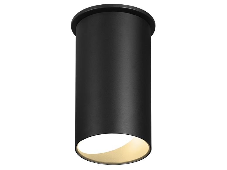 ID+ Pure Cylinder Surface Mount Wall Wash 7" Black Housing