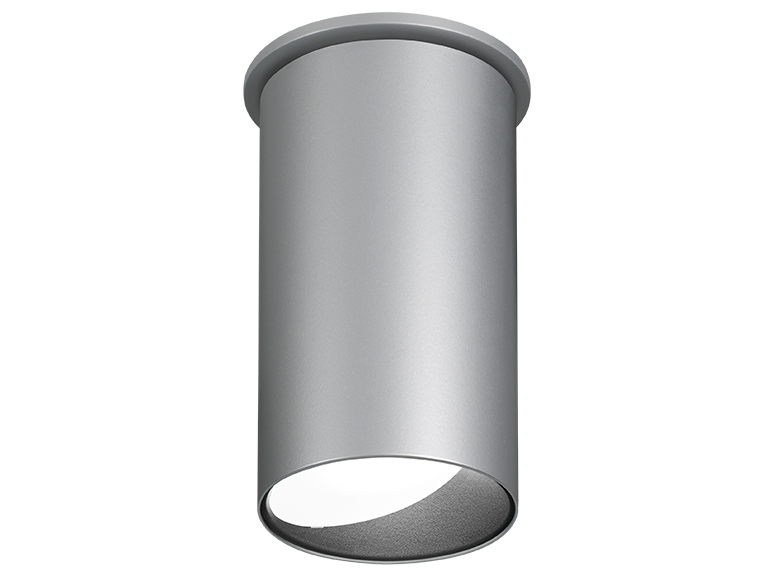 ID+ Pure Cylinder Surface Mount Wall Wash 7" Palladium Silver Housing