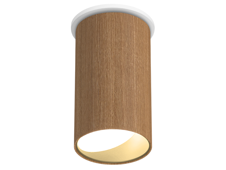 ID+ Pure Cylinder Surface Mount Wall Wash 7" Chestnut Housing