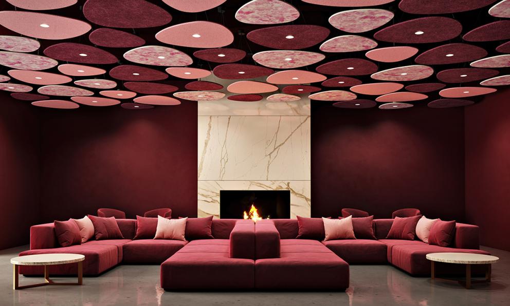 Plyta Ovo lounge featuring Cosmic Pink Nebula