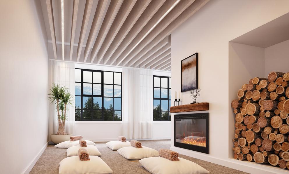 Seem 1 Acoustic Louver, Meditation Room, Natural Linen