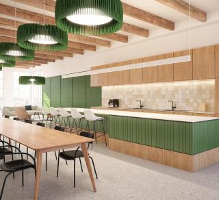 Lia, Pendant, Cafeteria, Emerald Green