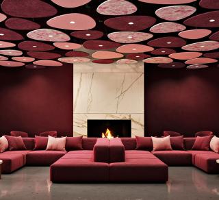 Plyta Ovo lounge featuring Cosmic Pink Nebula