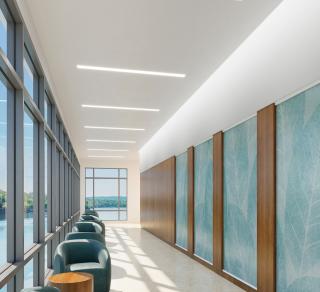 Seem 4 Behavioral Health Recessed & Perimeter Mud-In, installed in a corridor