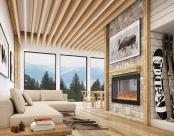 Seem 1 Acoustic Louver Ski Lodge, Light Oak