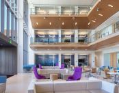Seem 4 Recessed Wood Ceiling Education Lobby