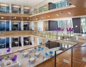 Seem 4 Recessed Wood Ceiling Education Lobby