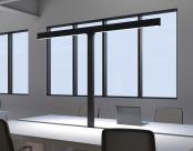 Tazo Dual installed over a 4 person workstation