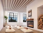 Seem 1 Acoustic Louver, Meditation Room, Natural Linen