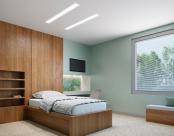 Seem 4 Behavioral Health Recessed Trim Flange patient room, over bed installation