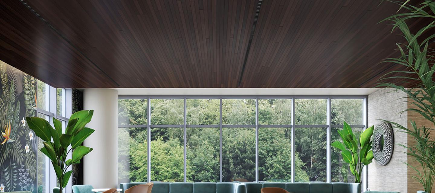 Seem 1 Louver wood ceiling hospitality lounge