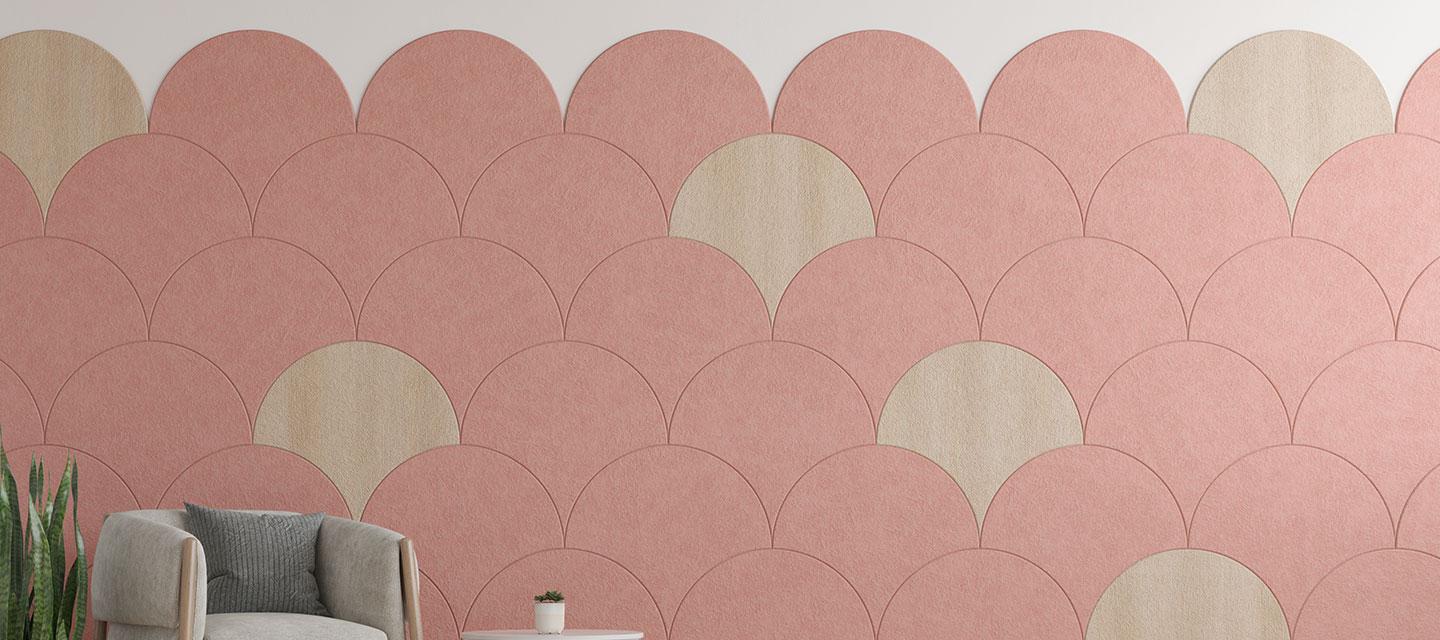TruTile Shapes - Scallop in Blush and Light Oak