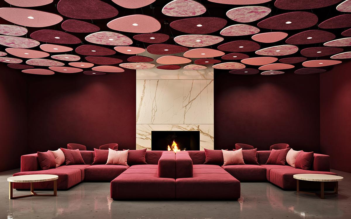 Plyta Ovo lounge featuring Cosmic Pink Nebula