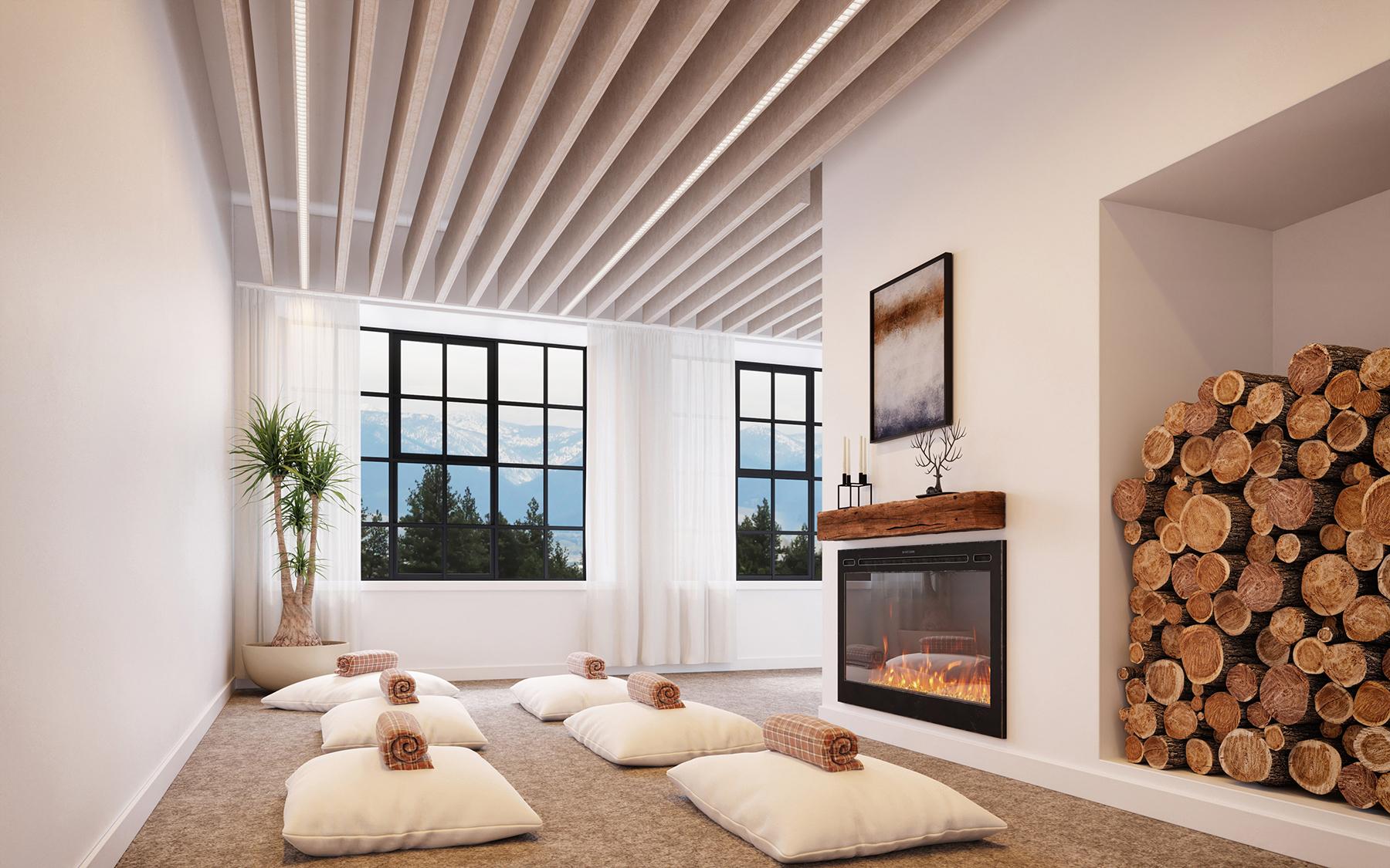 Seem 1 Acoustic Louver, Meditation Room, Natural Linen