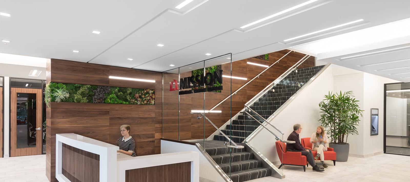 Mission Federal Credit Union Reception Area ID+ 3.5"x3.5" Downlights