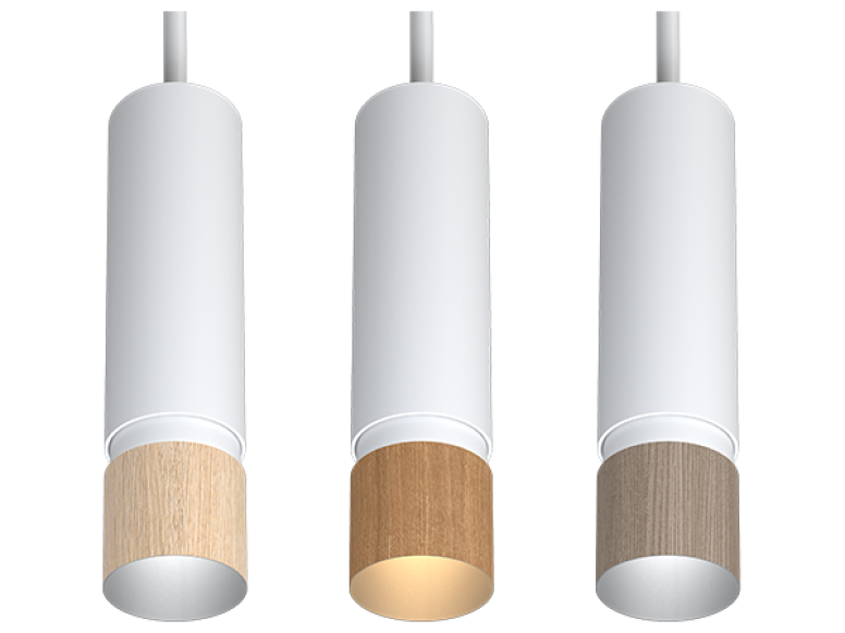ID+ 2" Cylinders White + Light Oak, Chestnut, Gray Elm