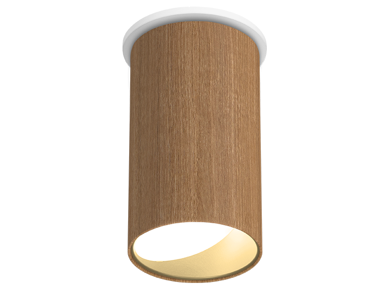 ID+ Pure Cylinder Surface Mount Wall Wash 7" Chestnut Housing