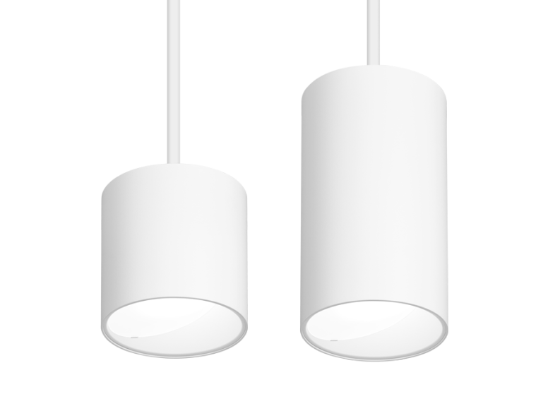 White cylinder pendant light top